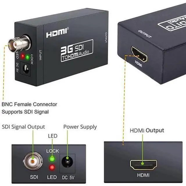 Alt view image 2 of 4 - The SDI to HDMI converter supports high-definition signal input. The SDI converter and HDMI converter have a wide voltage range