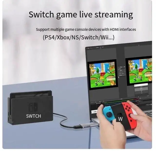 Alt view image 5 of 5 - usb video capture card for live streaming, HDMI high-definition video recording for PS4/xbox/NS game consoles and laptops