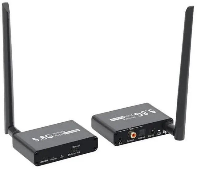 Alt view image 4 of 6 - The 5.8G audio transmitter is a delay-free wireless audio transmitter that automatically connects to the optical fiber coaxial for mutual signal transmission