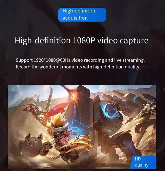 Alt view image 5 of 6 - 4K usb video capture card for live recording, HDMI 1080P high-definition camera, switch/PS4/xbox/NS game console, laptop camera, Nintendo video, DSLR, mobile phone 4