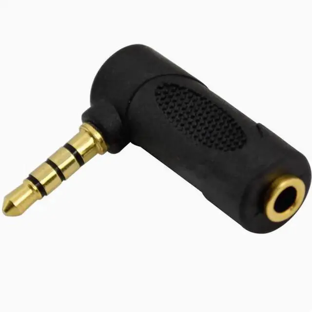 Alt view image 2 of 3 - Gold plated 3.5mm male to female audio connector elbow for Apple iPhone 3.5mm 4 pole