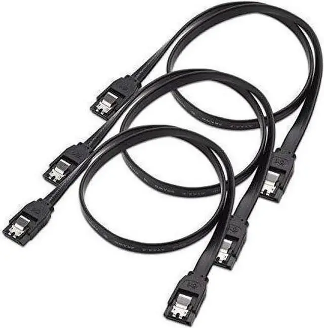 Alt view image 3 of 3 - 3-pack straight sata iii 6.0 gbps sata cable (sata 3 cable) black - 24 inches