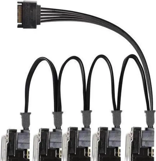 Alt view image 3 of 6 - SATA Power Splitter Cable SATA 15 Pin Male to 5 Female Power Splitter Extension Cable Serial ATA Power Cable Splitter Hard Drive Power Cable (50cm+10cm+10cm+10cm+10cm)