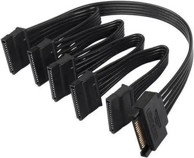 Main image of SATA Power Splitter Cable SATA 15 Pin Male to 5 Female Power Splitter Extension Cable Serial ATA Power Cable Splitter Hard Drive Power Cable (50cm+10cm+10cm+10cm+10cm)