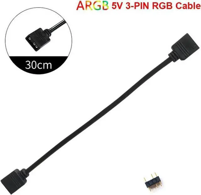 Alt view image 2 of 3 - 5 Pack 5V 3-Pin RGB Female to Female RBW LED Strip Extension Cable w/ Gender Changer Adapter - 1 Foot