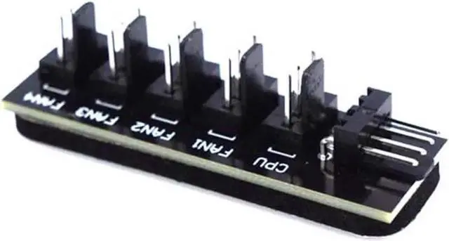 Alt view image 4 of 6 - 1 to 5 Ports 4 pin PWM Fan Hub Splitter - PWM Regulator 12V CPU Cooler / Case / Chasis Cooling Fan Power Cable Adapter Power By PSU Molex 4pin(12V ),40CM Power Cable included