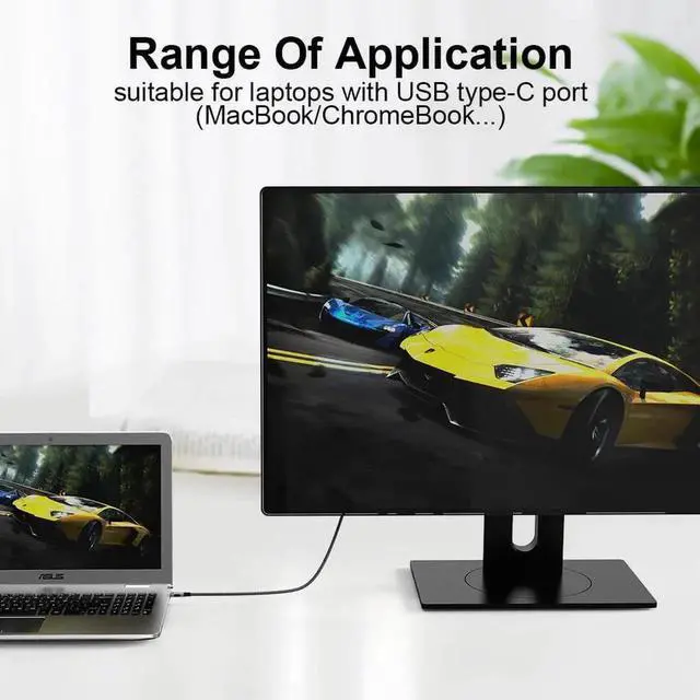 Alt view image 5 of 7 - USB C to DisplayPort 1.4 8K Cable,2M/6.6Ft Thunderbolt 4/3 to DisplayPort 4K@144Hz/120Hz 5K@60Hz 2K@240Hz HBR3 DP1.4 Adapter for 2021 MacBook Pro, M1 Mac Mini, Dell XPS