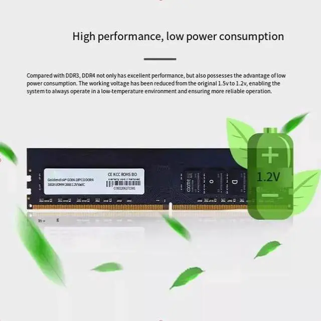 Alt view image 3 of 3 - Goldendisk 8GB DDR4 2666MHz 288-PIN UDIMM 1.2V Changxin Chip desktop computer memory stick