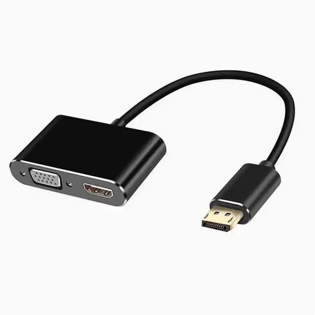 Alt view image 3 of 4 - DisplayPort to VGA+HDTV converter Computer monitor DP adapter cable dual screen display extension dock