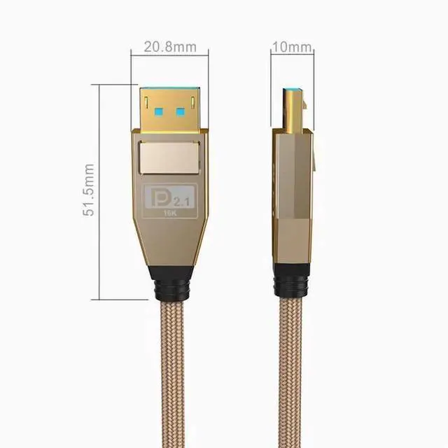 Alt view image 5 of 5 - Zeskit Vesa certified DP 80Gbps 2.1 DisplayPort 16K8K Ultra HD Silver plated wire