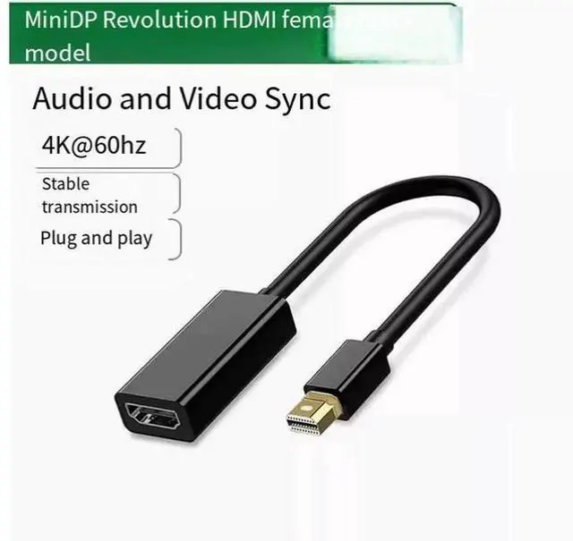 Alt view image 6 of 6 - 4K 60HZ Mini to HDMI adapter is suitable for Apple notebook and 4K TV display projector Mini dp converter Thunder macbook video connection converter computer