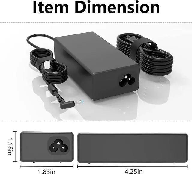 Alt view image 6 of 7 - 65W AC Charger for Original HP Envy x360 Laptop Power Supply Adapter