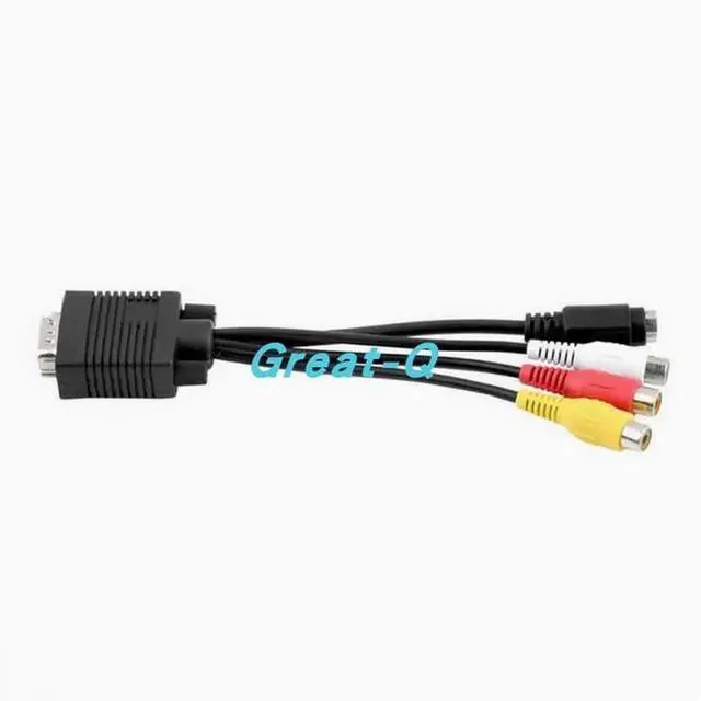 Alt view image 2 of 4 - VGA to AV cable VGA Lotus VGA color difference cable Computer TV cable VGA to 3RCA plus S terminal cable S-Video