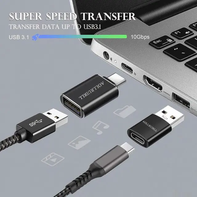 Alt view image 5 of 6 - [6 Pack] USB C to USB Adapter (3 Pack)&USB to USB C Adapter (3 Pack) [Aluminum Shell] SuperSpeed Data Transfer & Fast Charging for iPhone/PC//iPad/Laptop/MacBook/etc