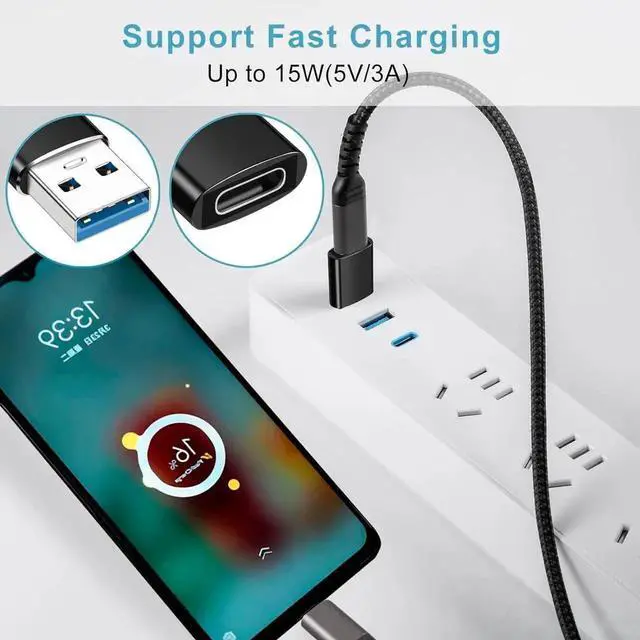 Alt view image 4 of 6 - [6 Pack] USB C to USB Adapter (3 Pack)&USB to USB C Adapter (3 Pack) [Aluminum Shell] SuperSpeed Data Transfer & Fast Charging for iPhone/PC//iPad/Laptop/MacBook/etc