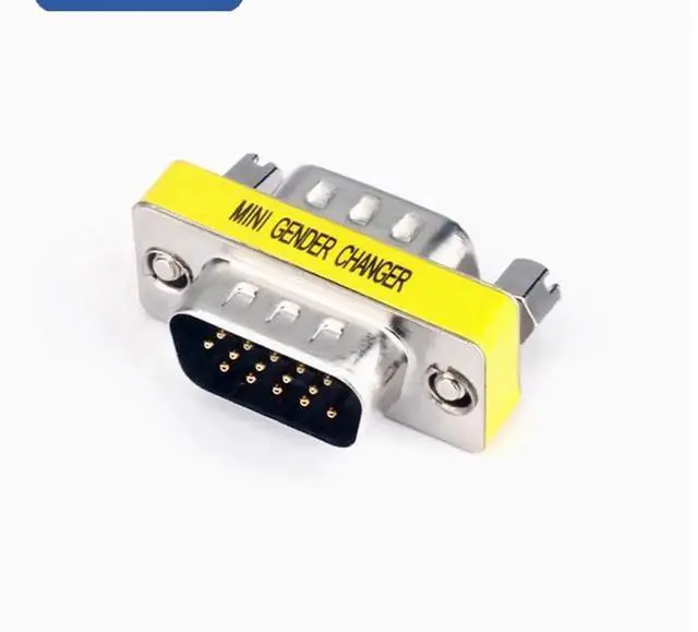 Alt view image 2 of 2 - VGA adapter male-to-male direct dual male head VGA male-to-male cable extension head 15-hole to 15-hole conversion head