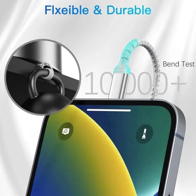 Alt view image 5 of 5 - 6 Inch iPhone Charging Cable 3 Pack Braided Short iPhone Charger Cord [MFi Ceritified] Compatible with Apple iPhone 14 13 12 11 Pro Max/Mini XS XR X 8 7 Plus SE2 iPad Short Lightning Cable