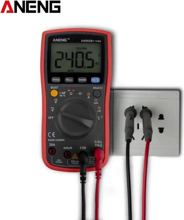 Alt view image 3 of 6 - AN860B+ Tester Digital Multimeter Profesional 6000 Counts Detector Tester Peak Multimetro Meter Analogico EsrLcr Meter - Red