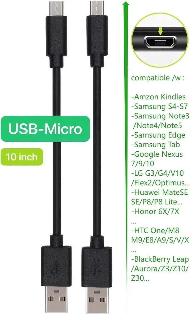 Alt view image 4 of 6 - 10-Pack Multi Short USB Cables & TypeC-C Cables for Charging Stations Compatible/w iPhone16 &15 iPhone5-14/ iPads/iPad Mini/iPad Pros/ Moblies & Tablets/Pixel & Nexus/HTC/Sony(Black)