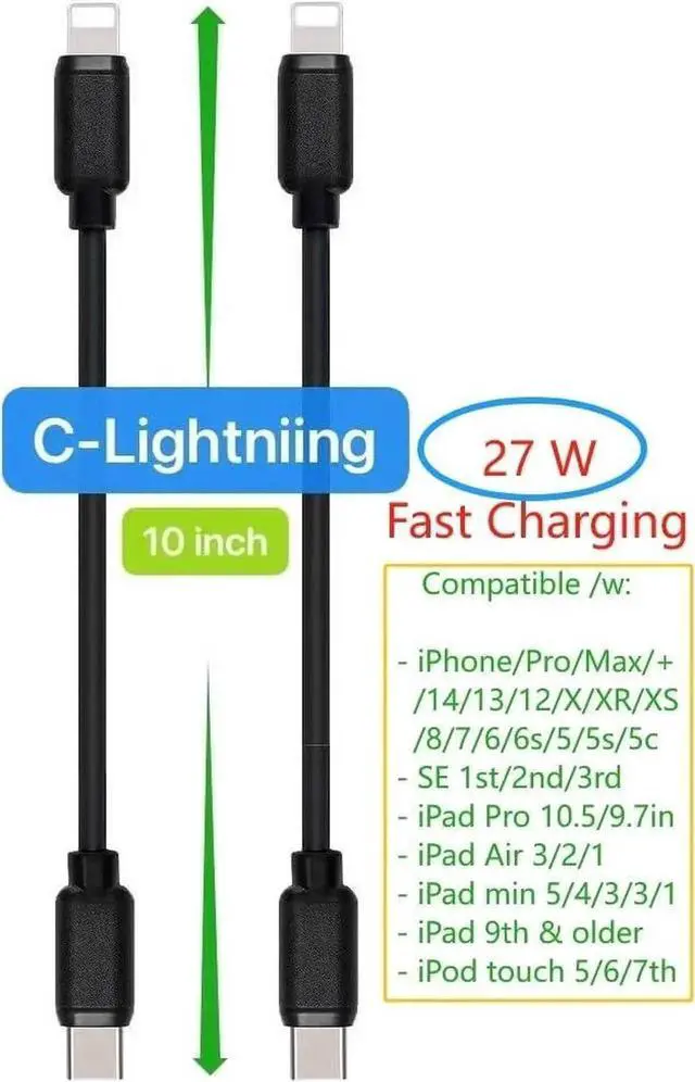 Alt view image 5 of 6 - 10-Pack Multi Short USB Cables & TypeC-C Cables for Charging Stations Compatible/w iPhone16 &15 iPhone5-14/ iPads/iPad Mini/iPad Pros/ Moblies & Tablets/Pixel & Nexus/HTC/Sony(Black)