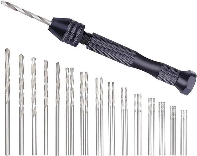 Main image of Hand Drill Bits Set 31Pcs Hand Drill Set Precision Pin Vise Micro-Mini Twist Drill Bits For Metal Wood Delicate Manual Work