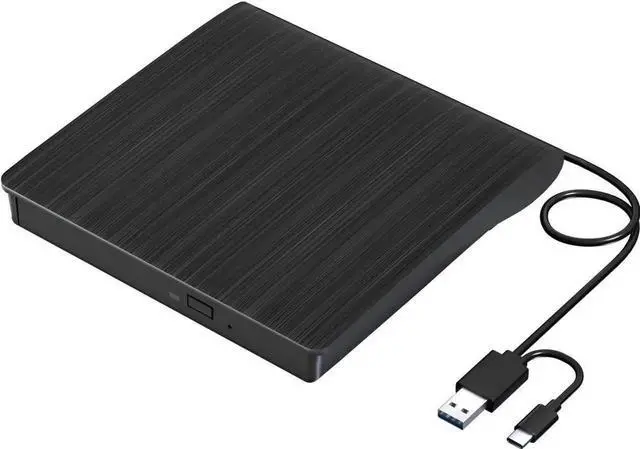 Main image of External CD DVD Drive, USB 3.0 & TYPE C Portable CD DVD +/-RW Drive, CD/DVD ROM Player Burner Reader Writer Rewriter Optical Disc Drive for Laptop Desktop PC, Windows 11/10/8/7, Apple Mac, Linux OS