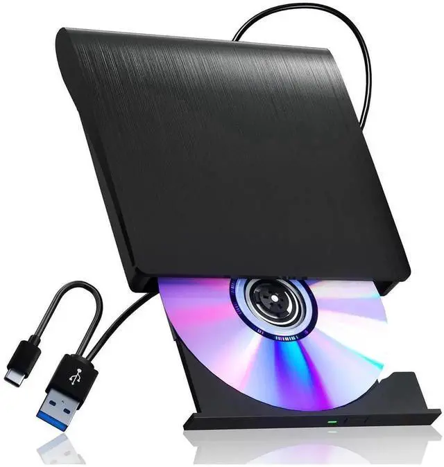 Main image of Hitoor External CD/DVD Drive for Laptop PC, Portable CD DVD Player USB 3.0 Type C Portable Optical Drive, External CD DVD Burner Compatible with Windows 10 11 Linux Mac OS