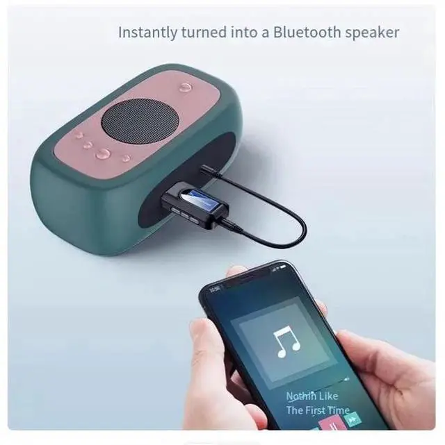 Alt view image 2 of 5 - Bluetooth Audio transmitter and Receiver 5.0 2-in-1 computer TV projector Audio 3.5mm to stereo headphones