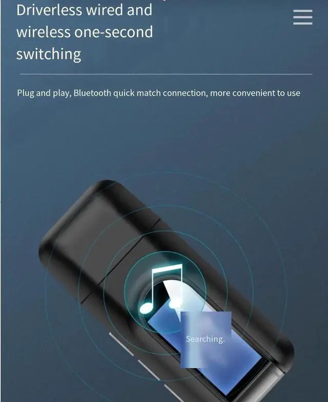 Alt view image 4 of 5 - Bluetooth Audio transmitter and Receiver 5.0 2-in-1 computer TV projector Audio 3.5mm to stereo headphones