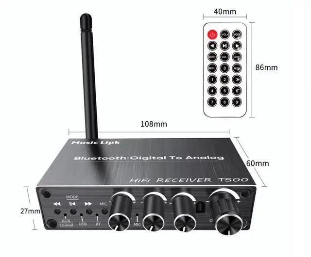 Alt view image 6 of 6 - 5.3 Bluetooth receiver Wireless Audio adapter to old-fashioned speaker amplifier dedicated 6.5 Microphone Karaoke tape Coaxial cable