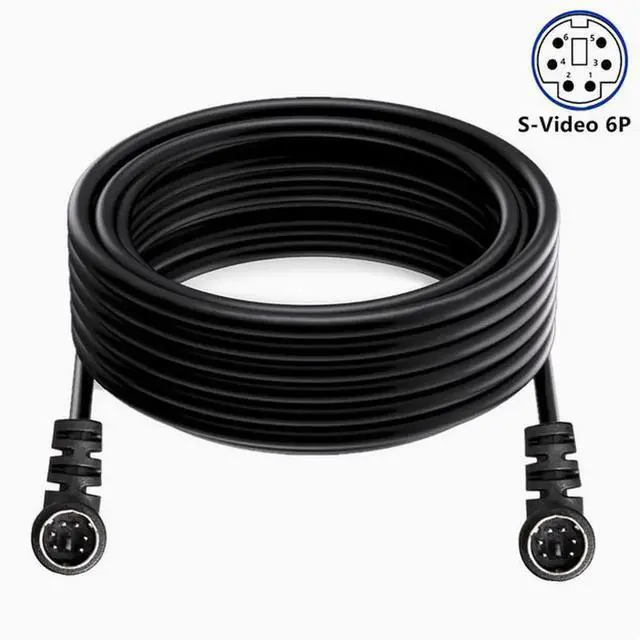 Alt view image 2 of 2 - S-Video Single elbow MID 6pin 6-core copper PS extension cable PS2 adapter cable to keyboard and mouse port 0.5M