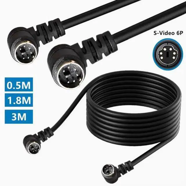 Alt view image 2 of 3 - S-Video Dual elbow MID 6pin 6-core copper PS extension cable PS2 adapter cable to keyboard and mouse port