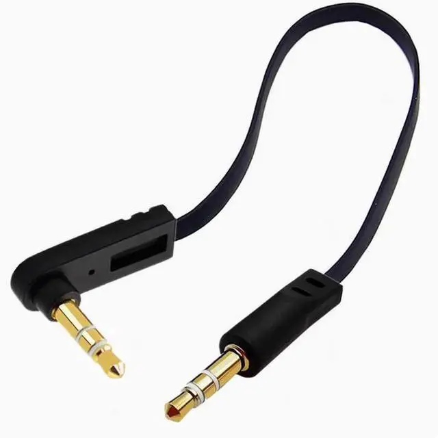 Alt view image 3 of 3 - High elastic flat computer projection laptop TV output power amplifier speaker DC3.5 male and female bend audio extension cable Level 3 father-in-law double bend 15CM