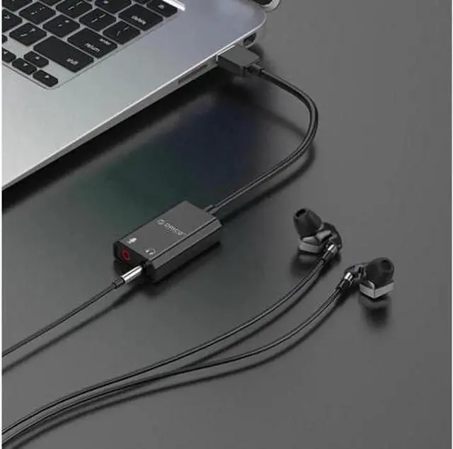 Alt view image 5 of 7 - External USB Sound Card 3.5mm Headset Microphone Adapter USB to 3.5mm Jack Audio Headset Microphone Earphone Cable Adapter