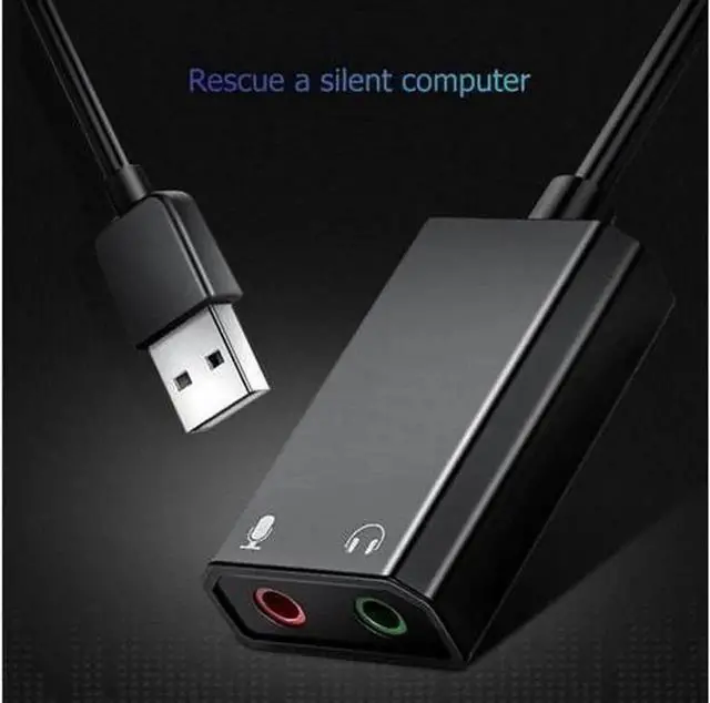 Alt view image 6 of 7 - External USB Sound Card 3.5mm Headset Microphone Adapter USB to 3.5mm Jack Audio Headset Microphone Earphone Cable Adapter