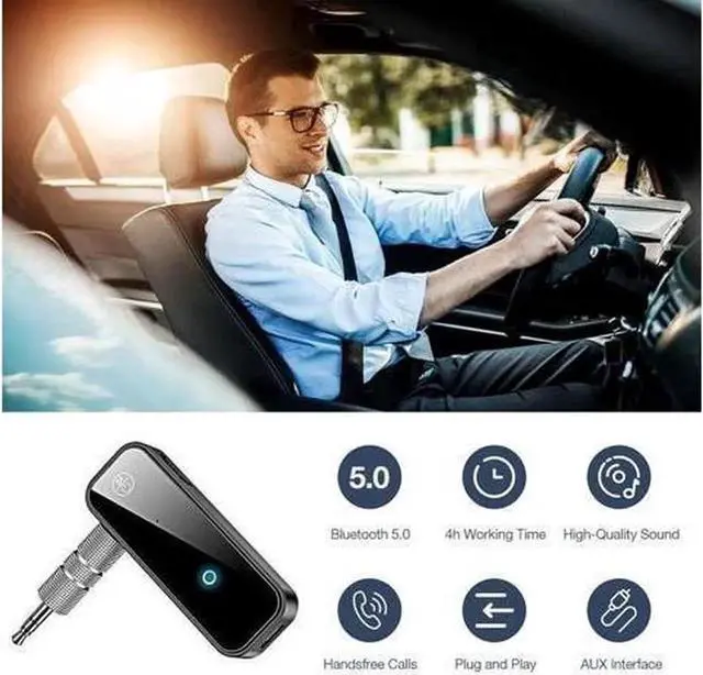 Alt view image 5 of 7 - USB Wireless Bluetooth 5.0 Transmitter Receiver 2in1 Audio Adapter 3.5mm Aux Car