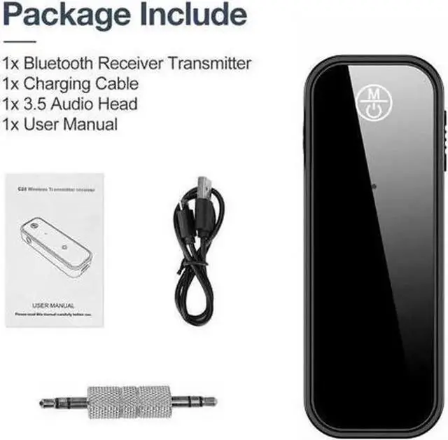 Alt view image 7 of 7 - USB Wireless Bluetooth 5.0 Transmitter Receiver 2in1 Audio Adapter 3.5mm Aux Car