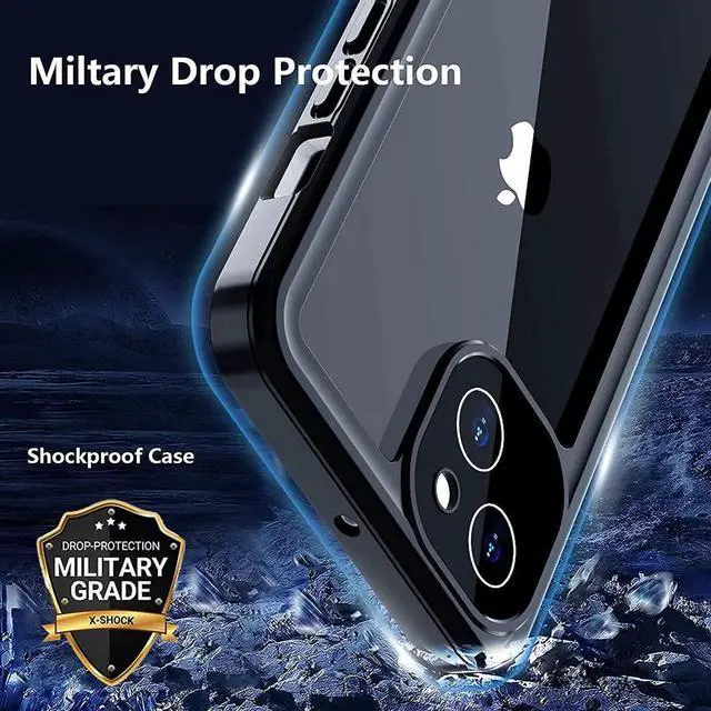 Alt view image 3 of 7 - for iPhone 13 Mini Case Waterproof for IP68 Underwater Full Body Protective Cover with Built in Screen Protector Only for iPhone 13 Mini 5G Case Clear Black 5.4 inch