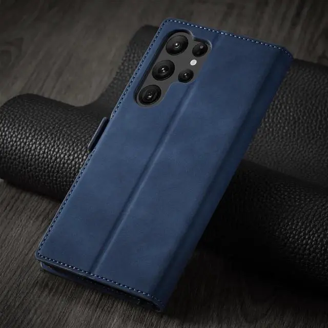 Alt view image 5 of 7 - WERLEO Case for Samsung Galaxy S25 Ultra 5G 6.9 inch Premium PU Leather Phone Cover with Card Holder Stand, Shockproof Flip Wallet Cover Blue