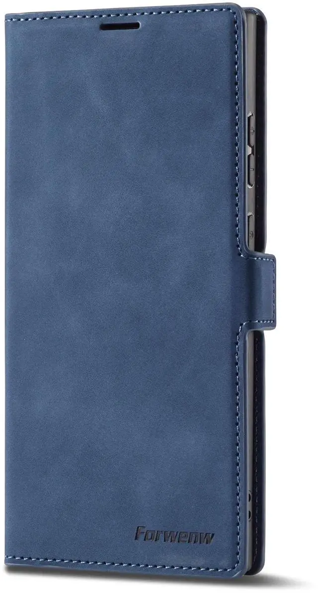 Alt view image 6 of 7 - WERLEO Case for Samsung Galaxy S25 Ultra 5G 6.9 inch Premium PU Leather Phone Cover with Card Holder Stand, Shockproof Flip Wallet Cover Blue