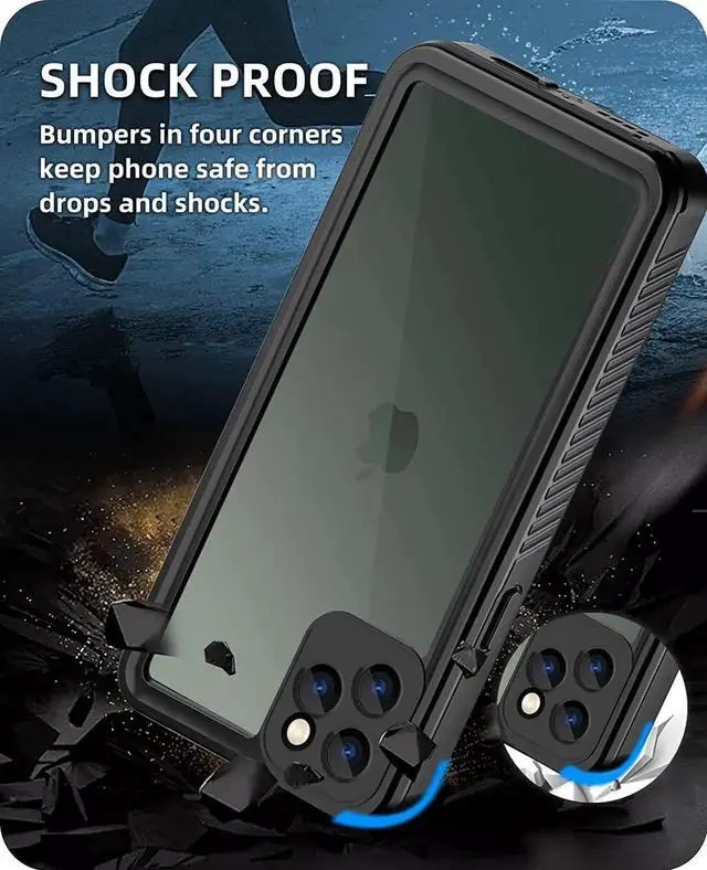 Alt view image 4 of 7 - iPhone 11 Pro Waterproof Case, 360 Full Body Protection Underwater Dirtproof Shockproof Clear Cover with Built-in Screen Protector for iPhone 11 Pro 5.8 inch