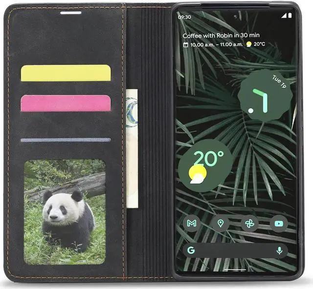 Alt view image 2 of 7 - Case for Google Pixel 6 5G 6.4 inch Premium PU Leather Cover with Card Holder Kickstand Shockproof Flip Wallet Cover