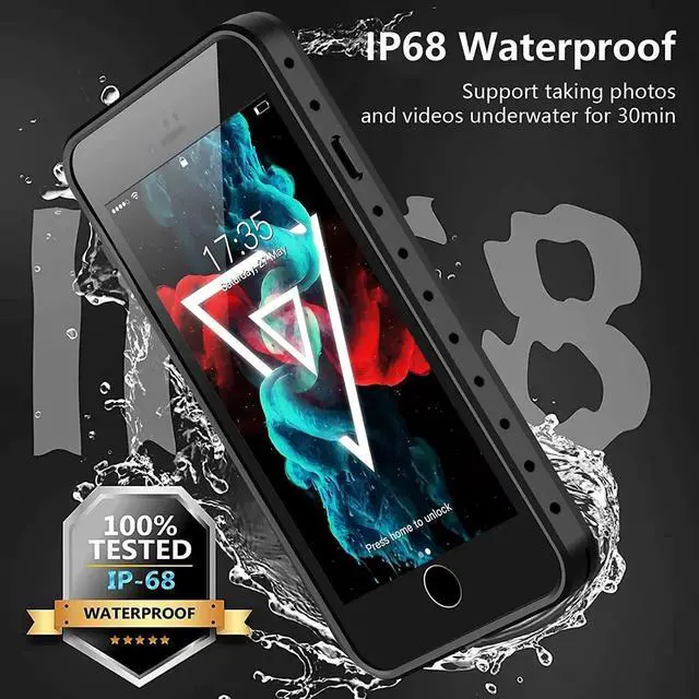 Alt view image 7 of 7 - For iPhone SE 2022 Case / iPhone SE 3 Case Waterproof, Rugged Shockproof Full Body with Built-in Screen Protector Anti-Scratch Dustproof Underwater Case for iPhone 7/8/SE 2020/SE 2022 5G