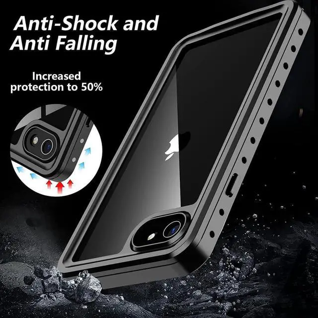 Alt view image 2 of 7 - For iPhone SE 2022 Case / iPhone SE 3 Case Waterproof, Rugged Shockproof Full Body with Built-in Screen Protector Anti-Scratch Dustproof Underwater Case for iPhone 7/8/SE 2020/SE 2022 5G
