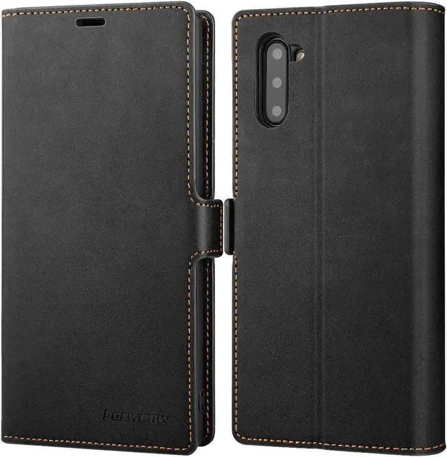 Main image of Galaxy Note 10 Wallet Case Premium Leather Note 10 Folio Flip Case with Kickstand Card Holder Slots Shockproof Protective Cover for Samsung Galaxy Note 10 6.3 inch