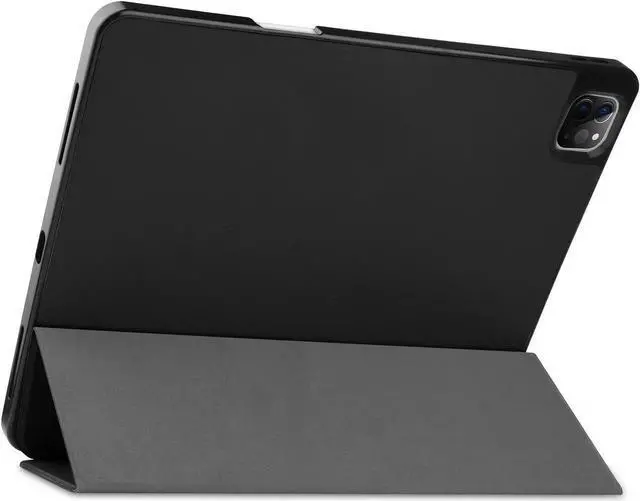 Alt view image 3 of 7 - iPad Pro 12.9 inch Case 2021 5th Generation with Pencil Holder, Slim Lightweight Trifold Stand Cover -- Pencil Charging + Auto Sleep/Wake -- Soft TPU Back Cover for New iPad Pro 12.9 2021
