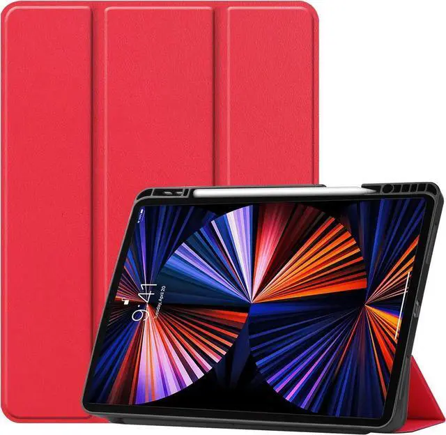 Main image of iPad Pro 12.9 inch Case 2021 5th Generation with Pencil Holder, Slim Lightweight Trifold Stand Cover -- Pencil Charging + Auto Sleep/Wake -- Soft TPU Back Cover for New iPad Pro 12.9 2021