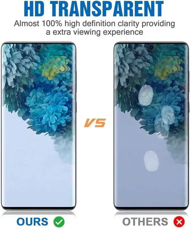 Alt view image 4 of 7 - 2 Pack Galaxy S20+ 6.7" Screen Protector Tempered Glass 9H Hardness 3D Curved Full Coverage HD Protetive Film Fingerprint Compatible for Samsung Galaxy S20+ / S20 Plus