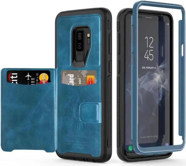 Main image of Galaxy S9 Plus Wallet Case Samsung S9 Plus Wallet Case with Card Holder Slots Shockproof Protective Case for Samsung Galaxy S9 Plus 6.2 inch (2018) Blue