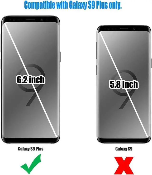 Alt view image 2 of 6 - Galaxy S9 Plus Wallet Case Samsung S9 Plus Wallet Case with Card Holder Slots Shockproof Protective Case for Samsung Galaxy S9 Plus 6.2 inch (2018) Blue